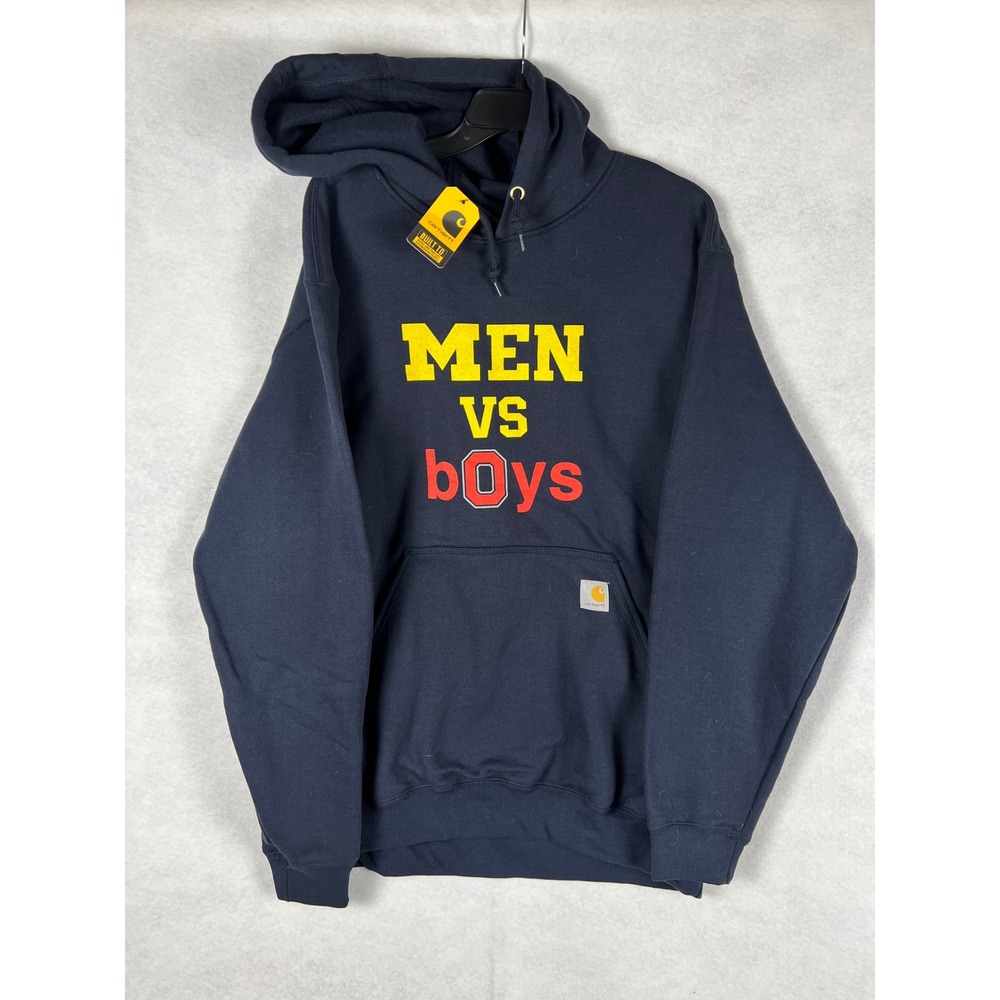 Carhartt Men VS Boys Michigan Ohio State Hoodie Navy Blue TS0121-M Large NWT